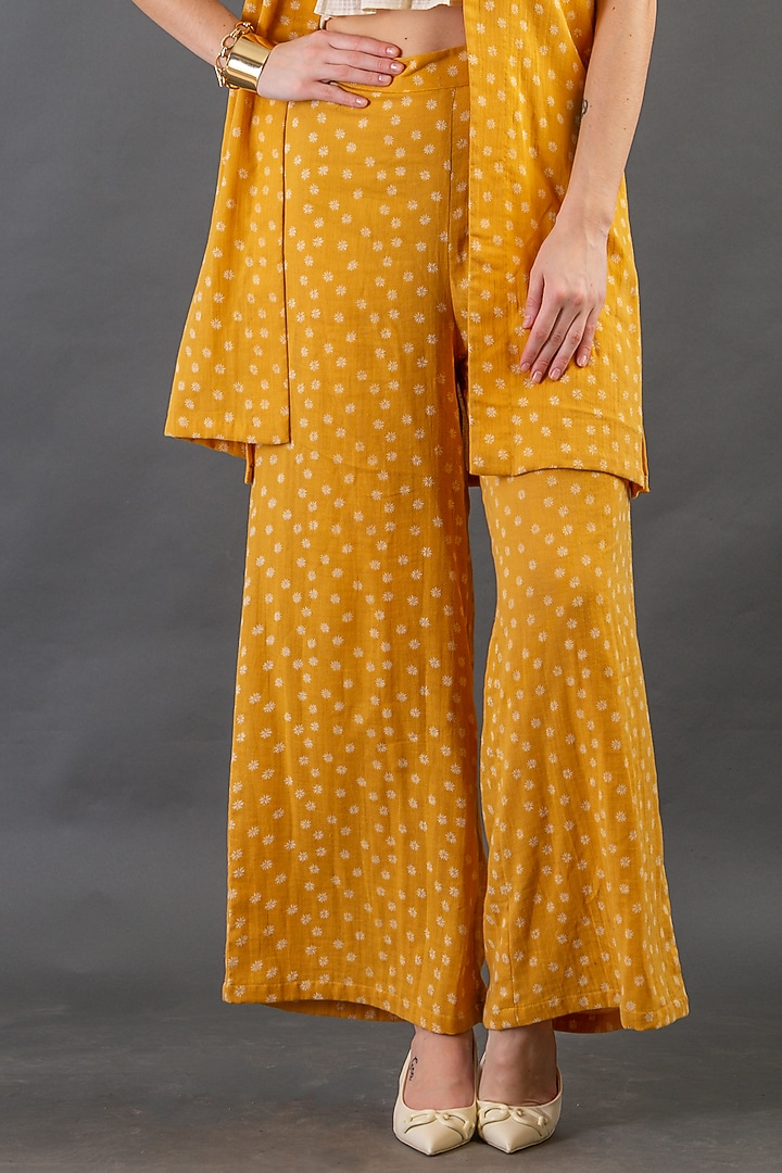 Mustard Jacket Set In Cotton by ORCR at Pernia's Pop Up Shop