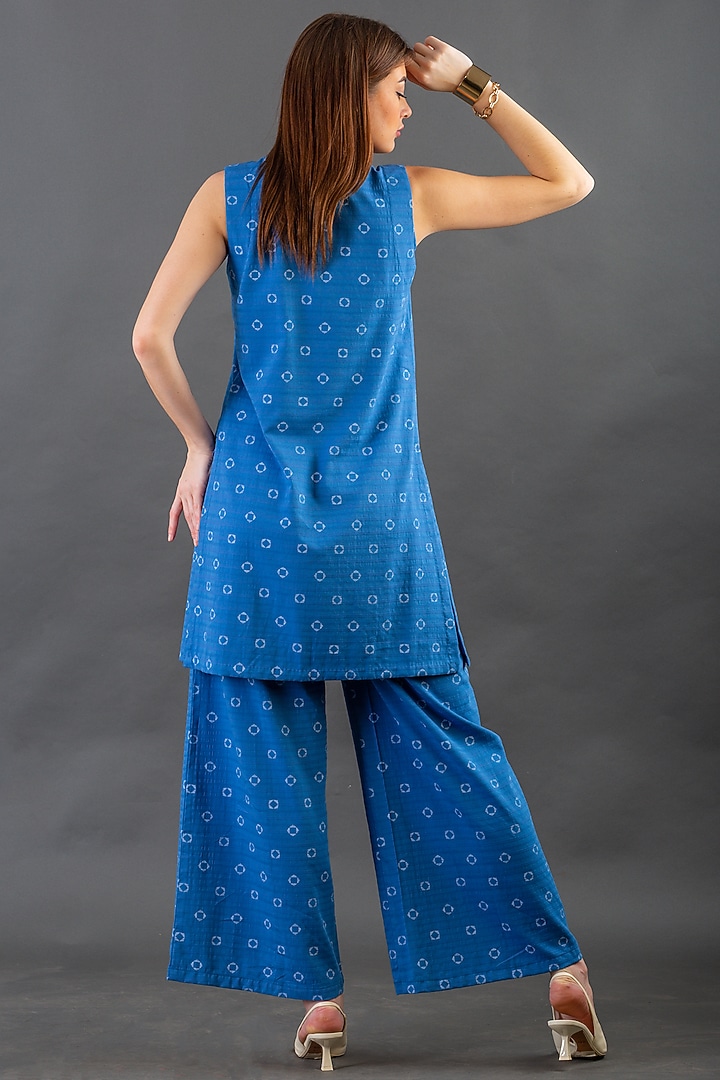 Cobalt Blue Jacket Set In Cotton by ORCR at Pernia's Pop Up Shop