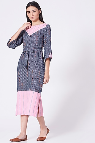Roman Violet & Pale Pink Cotton Dress by ORCR