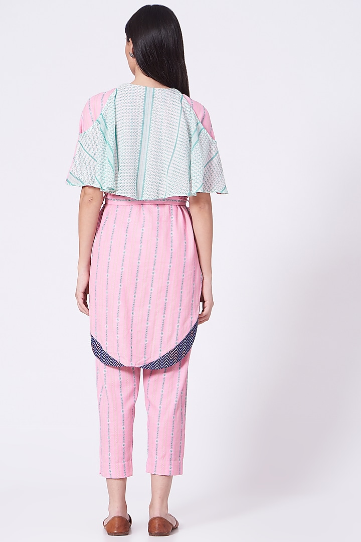 Pale Pink Kurta Set In Cotton by ORCR at Pernia's Pop Up Shop