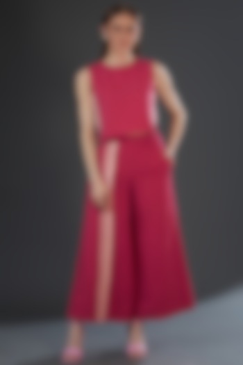 Dark Pink Cotton Linen Top by Originate at Pernia's Pop Up Shop