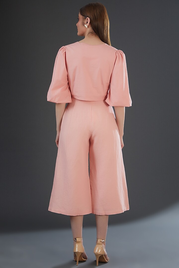 Light Pink Cotton Linen Pants by Originate at Pernia's Pop Up Shop