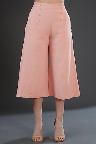 Light Pink Cotton Linen Pants by Originate