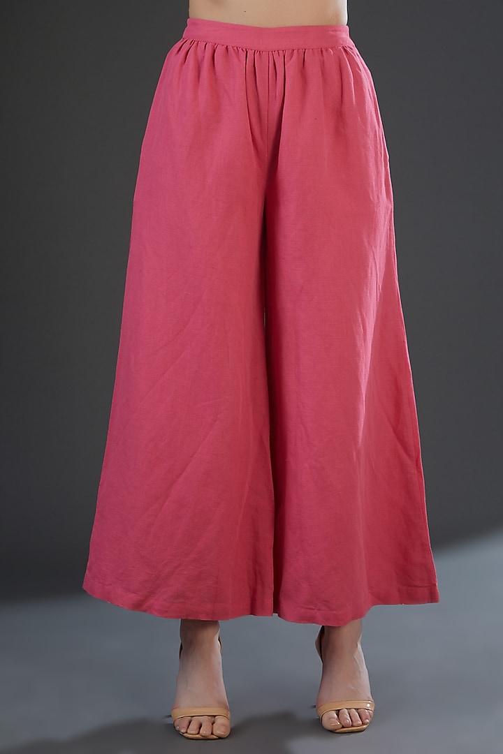 Pink Cotton Linen Pants by Originate