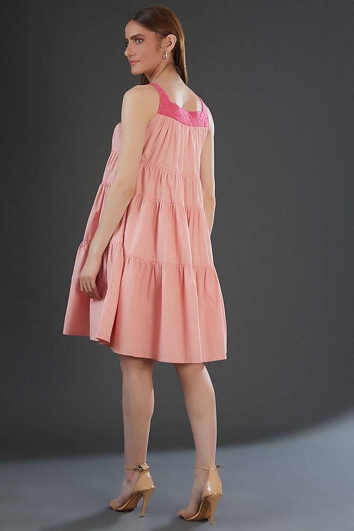 Light Pink Cotton Poplin Embroidered Mini Summer Dress by Originate at Pernia's Pop Up Shop