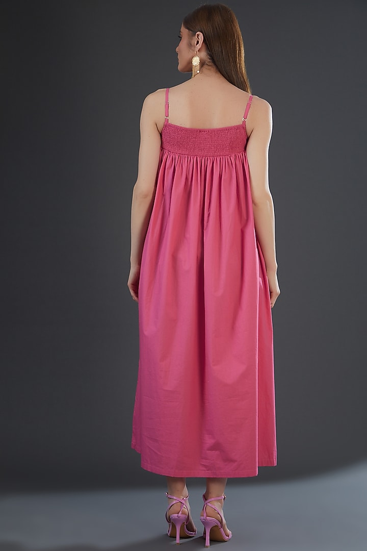 Pink Cotton Poplin Maxi Summer Dress by Originate at Pernia's Pop Up Shop