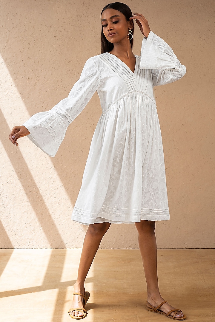 White Organic Flared Dress by Originate