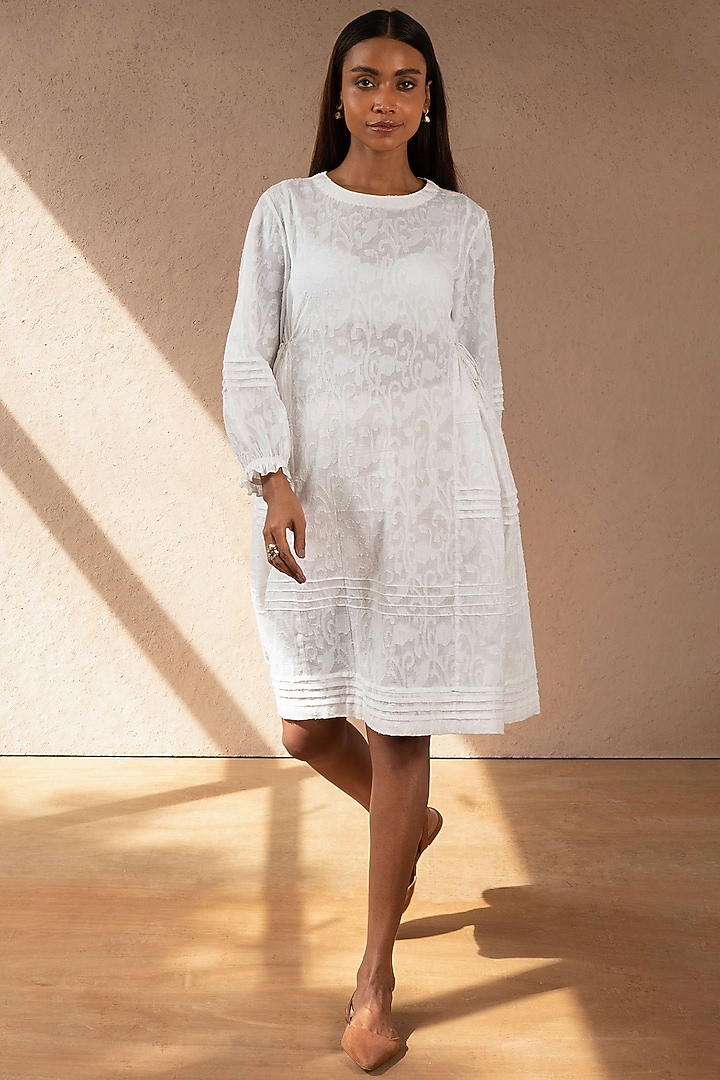 White Cotton Dress Design by Originate at Pernia's Pop Up Shop 2024