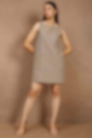 Moss Grey Cotton Linen Mini Summer Dress by Originate at Pernia's Pop Up Shop