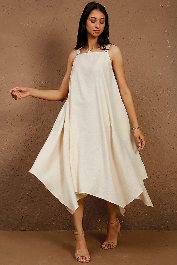 Ivory Cotton Linen Dress by Originate