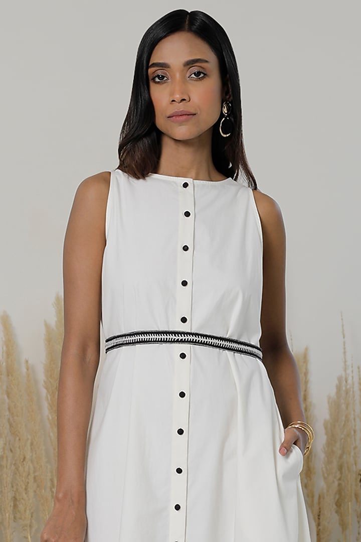 Ivory Cotton Poplin Button-Down Summer Dress by Originate at Pernia's Pop Up Shop