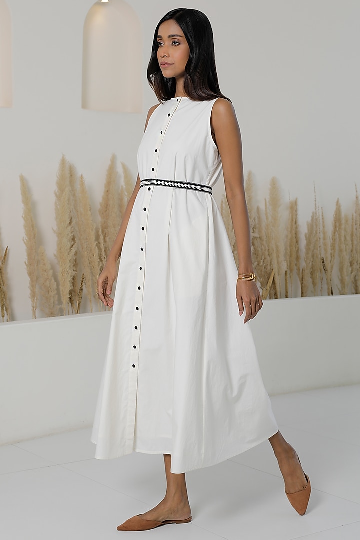 Ivory Cotton Poplin Button-Down Summer Dress by Originate at Pernia's Pop Up Shop