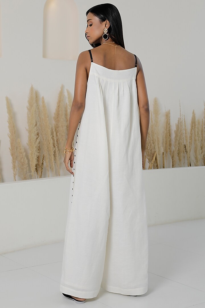 Ivory Cotton Linen Jumpsuit by Originate at Pernia's Pop Up Shop