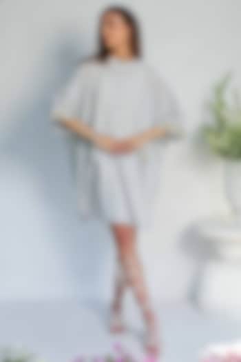 White & Blue Khadi Cotton Tunic by Originate at Pernia's Pop Up Shop