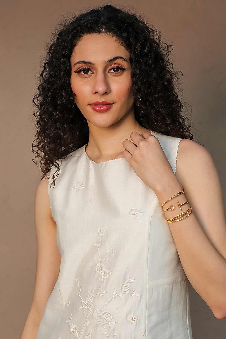 Off-White Floral Embroidered Summer Dress by Originate at Pernia's Pop Up Shop
