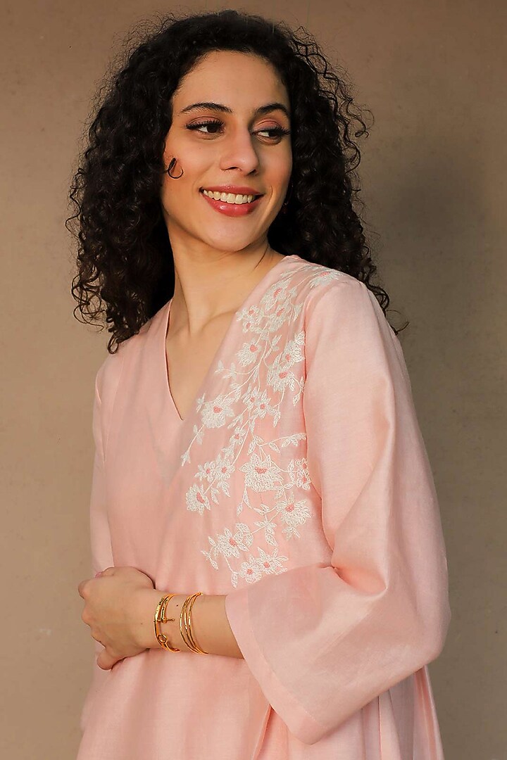 Pink Summer Dress With Embroidery by Originate at Pernia's Pop Up Shop