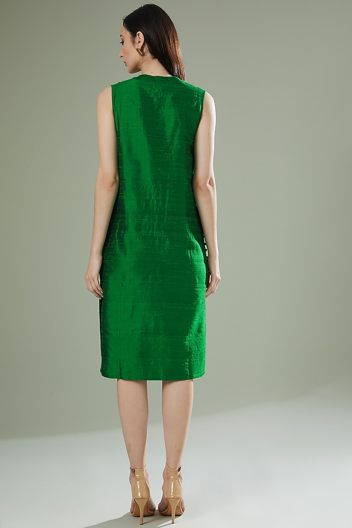 Emerald Raw Silk Summer Dress by Originate at Pernia's Pop Up Shop