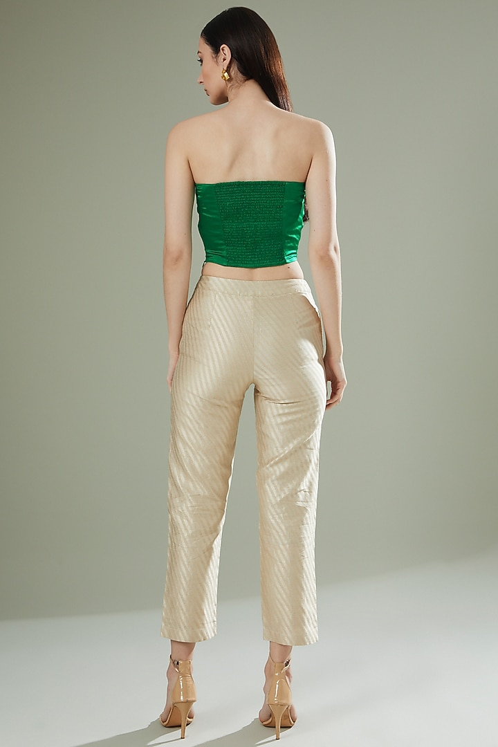 Emerald Satin Silk Strapless Top by Originate at Pernia's Pop Up Shop