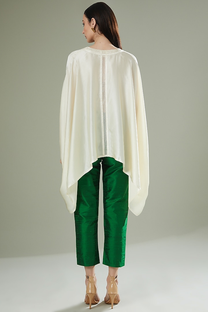 Ivory Satin Silk Kaftan Top by Originate at Pernia's Pop Up Shop
