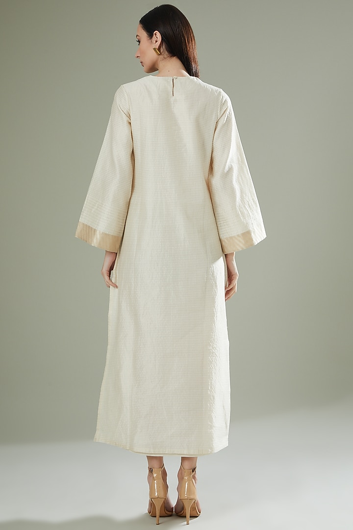 Ivory Chanderi Silk Glided Kaftan by Originate at Pernia's Pop Up Shop