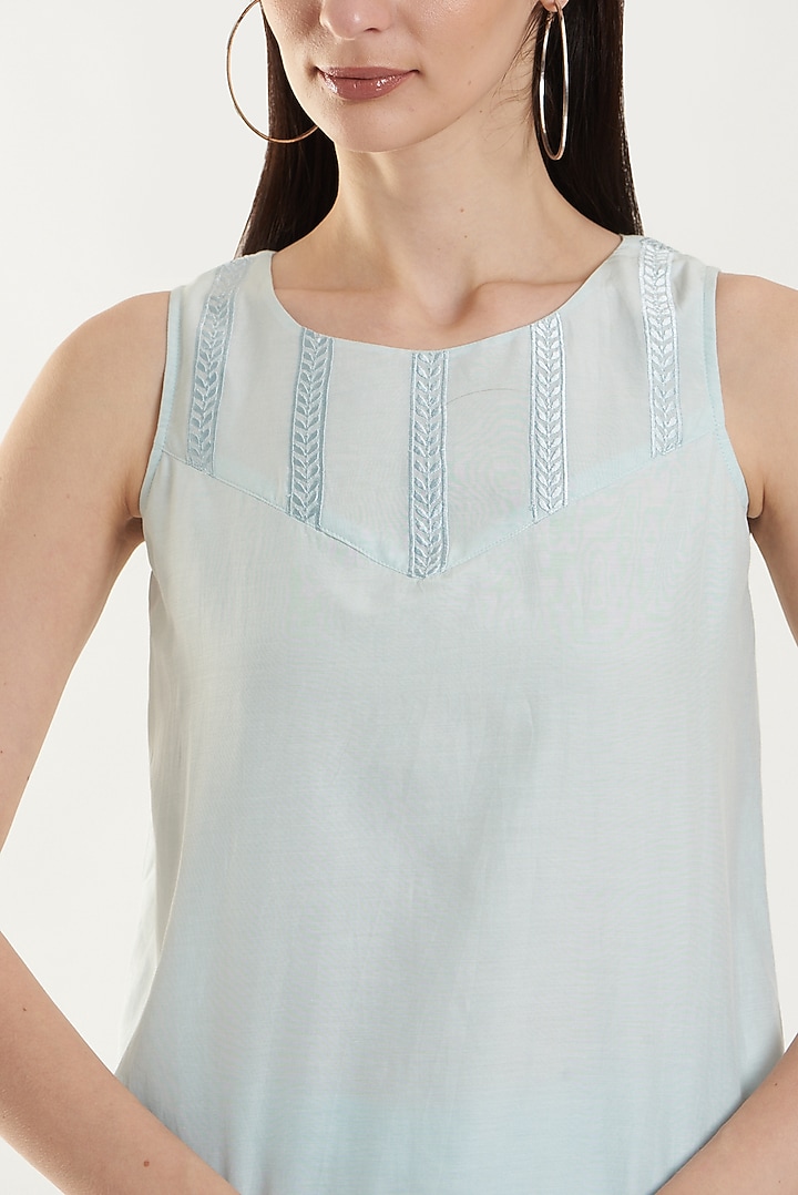 Sky Blue Cotton Silk Cami Top by Originate at Pernia's Pop Up Shop