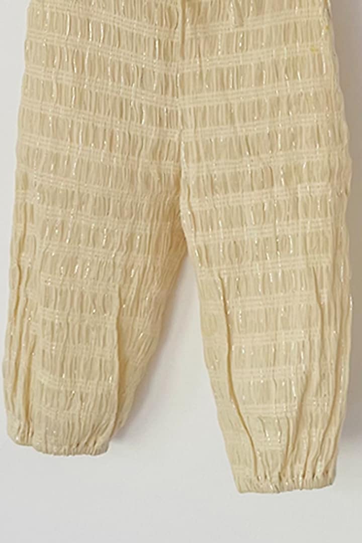 Off-White Cotton Lycra Pant Set For Boys by ORCR KIDS at Pernia's Pop Up Shop