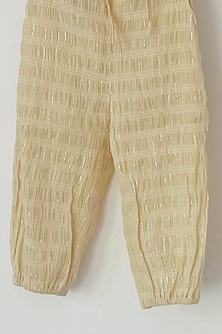 Off-White Cotton Pant Set For Boys by ORCR KIDS at Pernia's Pop Up Shop