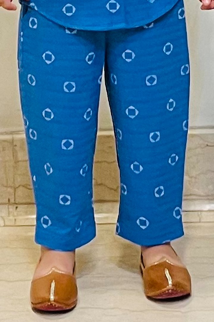 Blue Printed Pant Set For Boys by ORCR KIDS at Pernia's Pop Up Shop