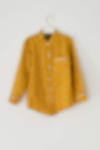 Mustard Cotton Printed Shirt by ORCR KIDS