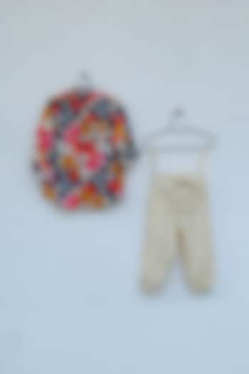 Off White Cotton Lycra Pant Set by ORCR KIDS at Pernia's Pop Up Shop