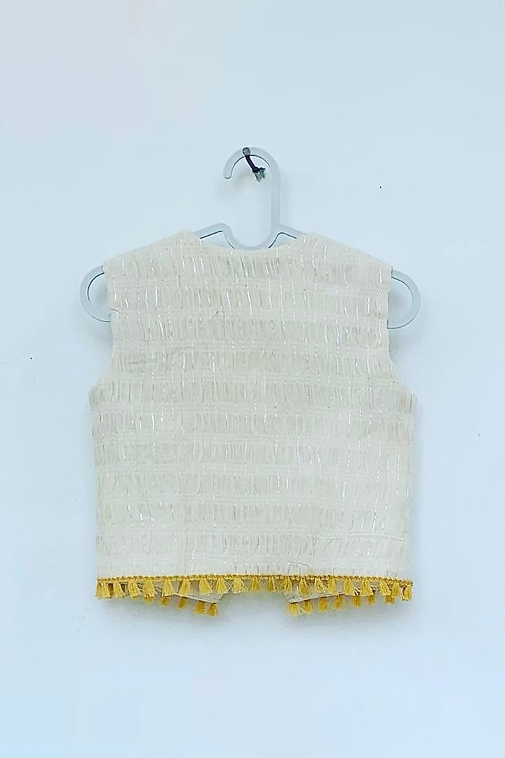 Off White Cotton Lycra Waistcoat by ORCR KIDS at Pernia's Pop Up Shop