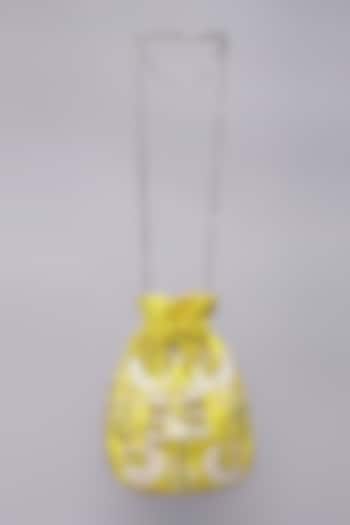 Yellow Embellished Potli by Ornatte at Pernia's Pop Up Shop