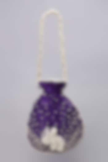 Violet Pearl Embellished Potli by Ornatte at Pernia's Pop Up Shop