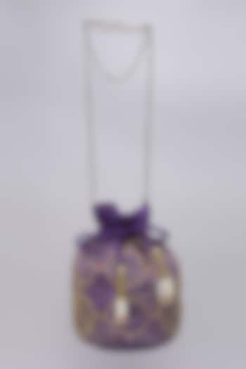 Purple Embellished Potli by Ornatte