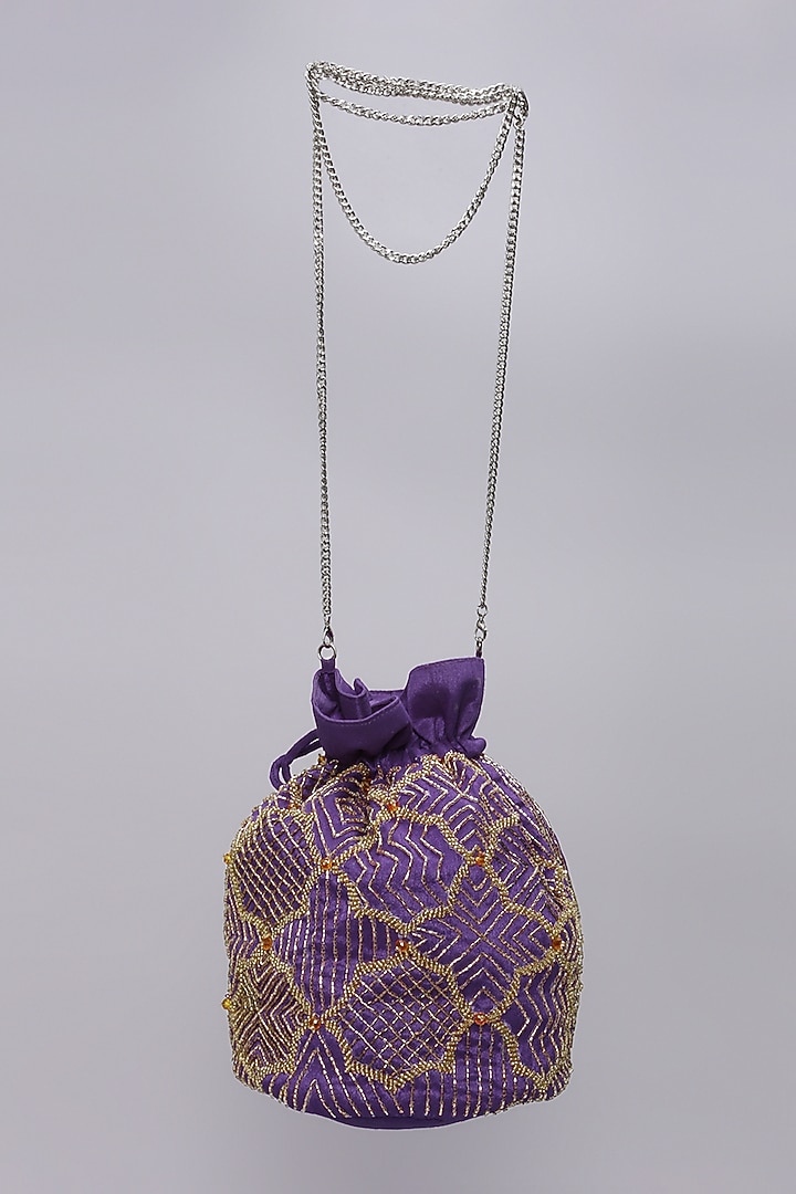 Purple Embellished Potli by Ornatte at Pernia's Pop Up Shop