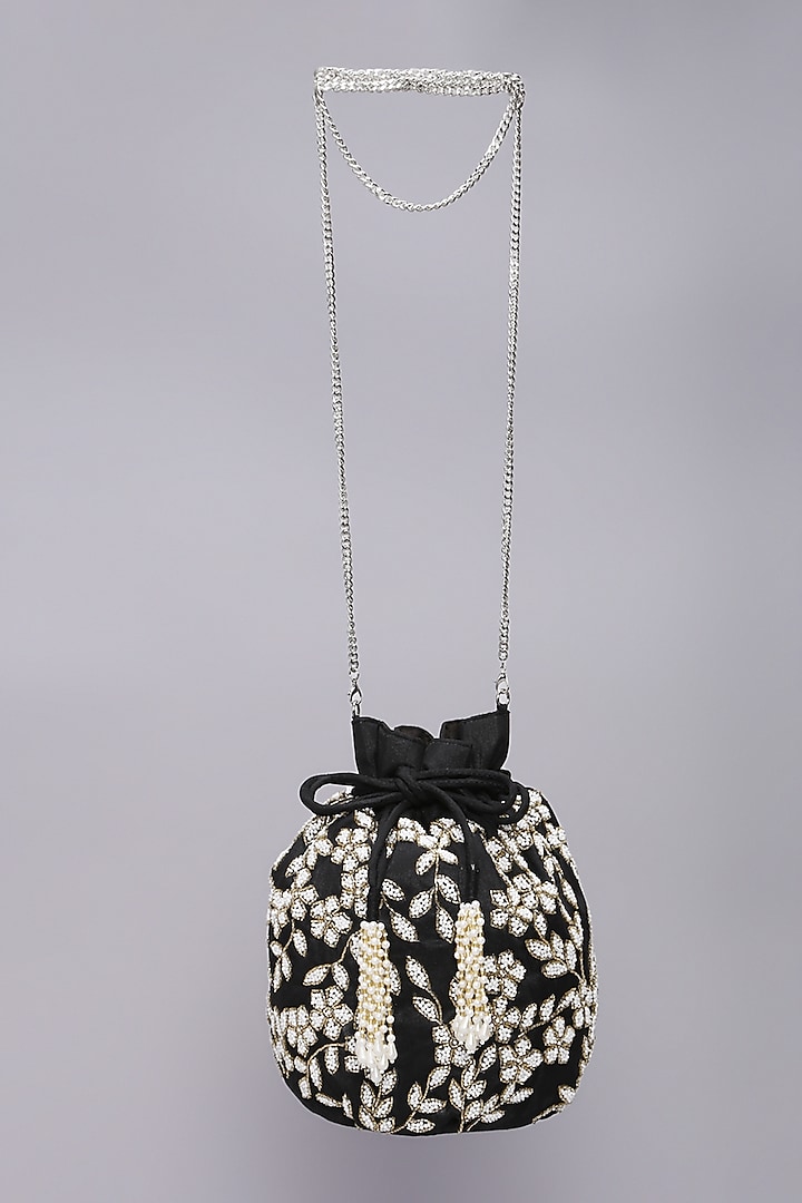 Black Pearl Embellished Potli by Ornatte at Pernia's Pop Up Shop