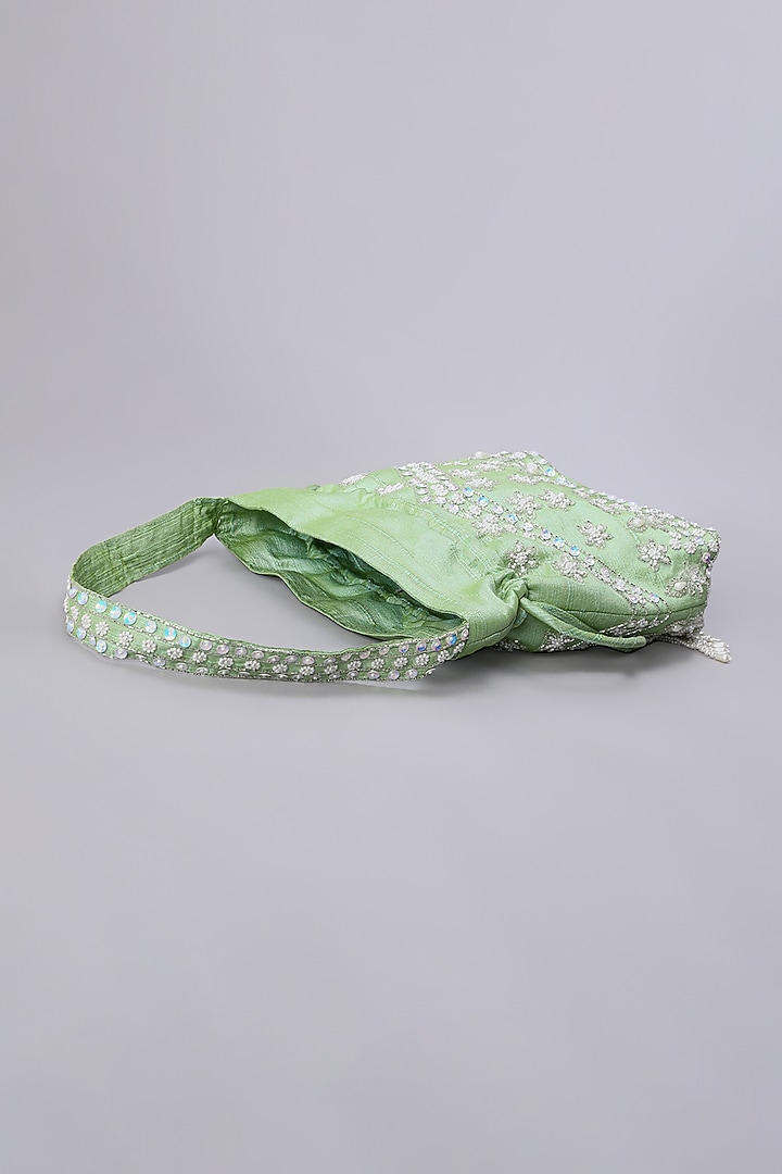 Mint Green Embellished Potli by Ornatte at Pernia's Pop Up Shop
