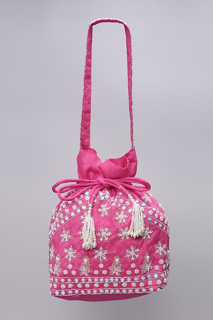 Pink Embellished Potli by Ornatte