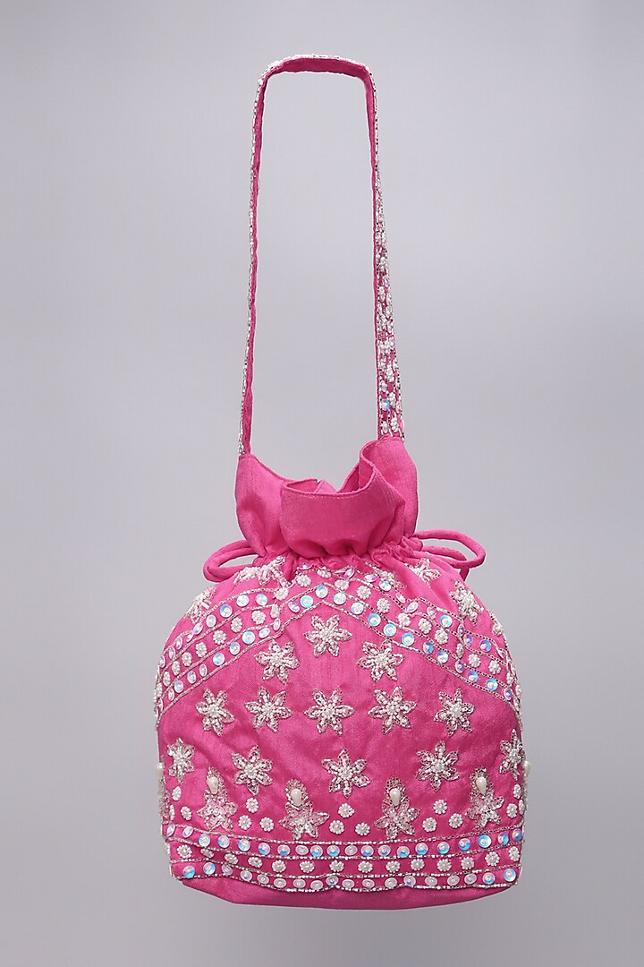 Pink Embellished Potli by Ornatte at Pernia's Pop Up Shop
