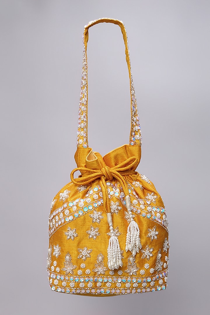 Mustard Embellished Potli by Ornatte