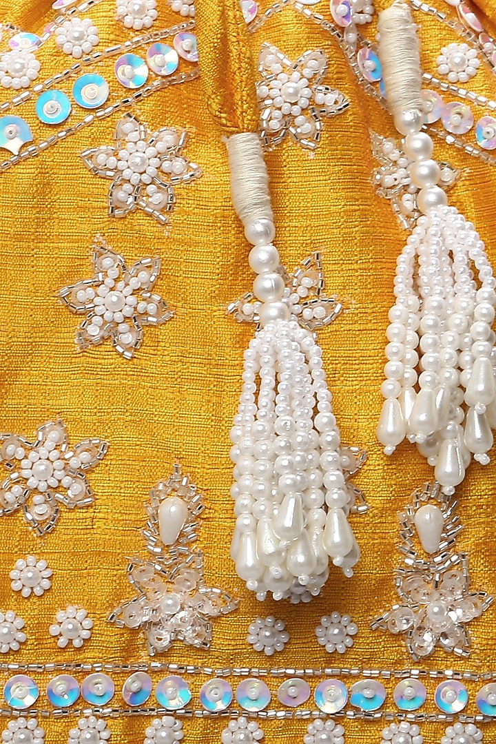 Mustard Embellished Potli by Ornatte at Pernia's Pop Up Shop