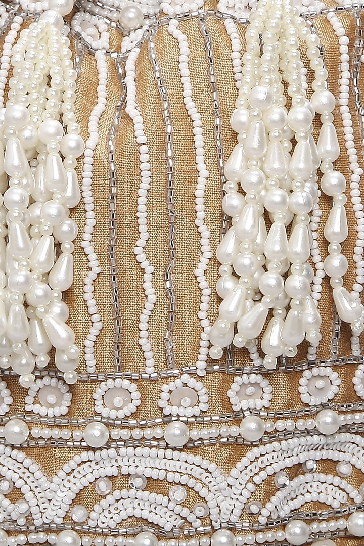 Beige Embellished Handcrafted Potli by Ornatte at Pernia's Pop Up Shop