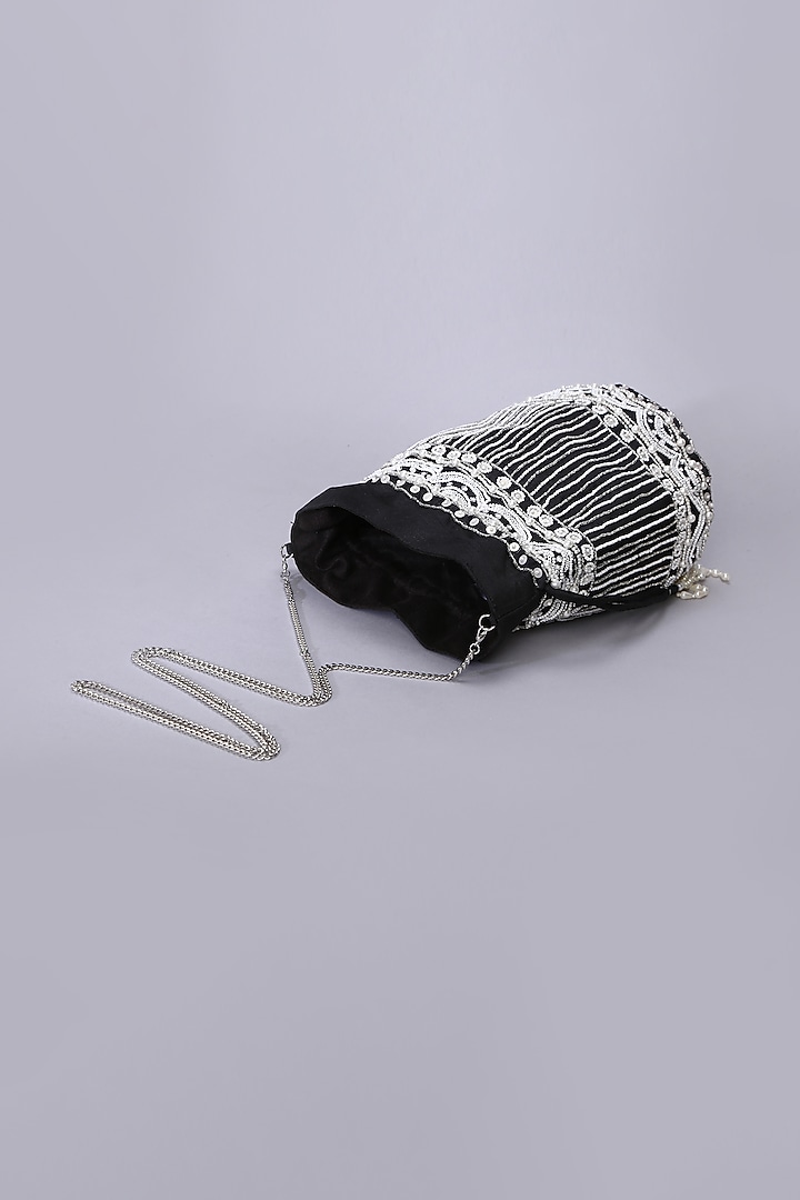 Black Embellished Handcrafted Potli by Ornatte at Pernia's Pop Up Shop
