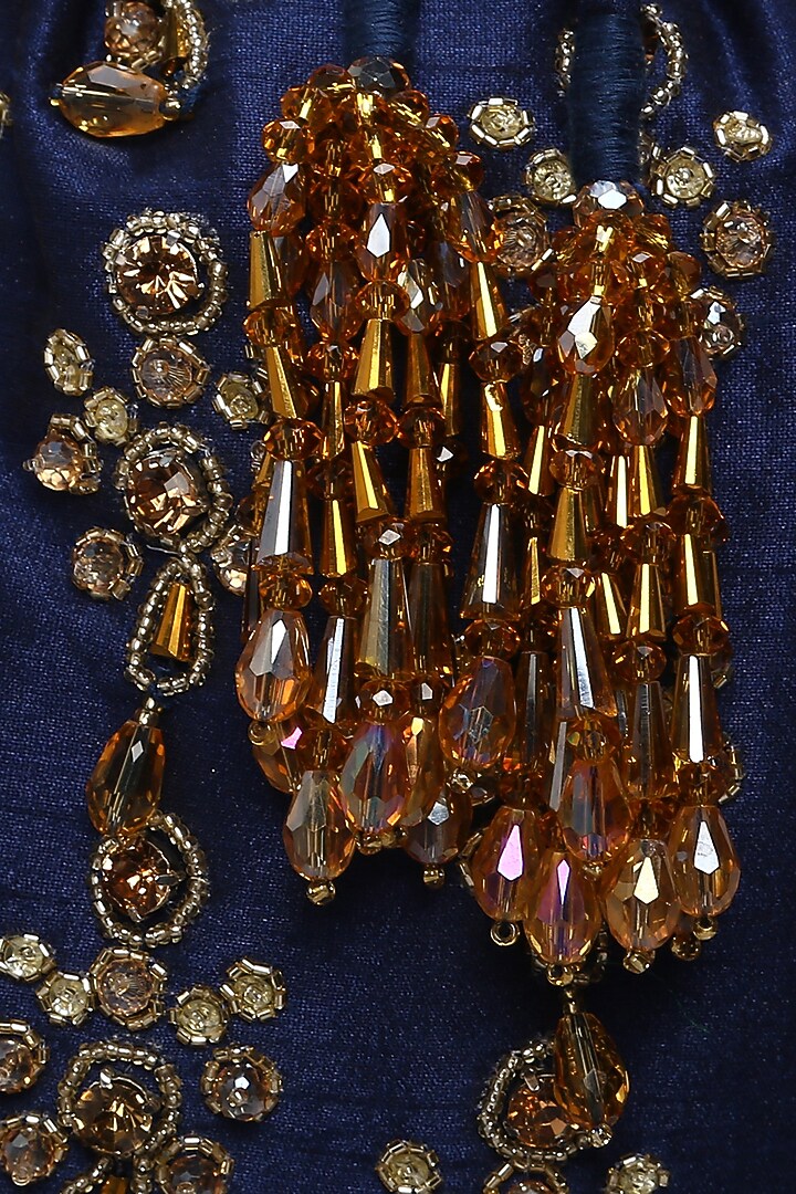 Royal Blue Embellished Potli by Ornatte at Pernia's Pop Up Shop