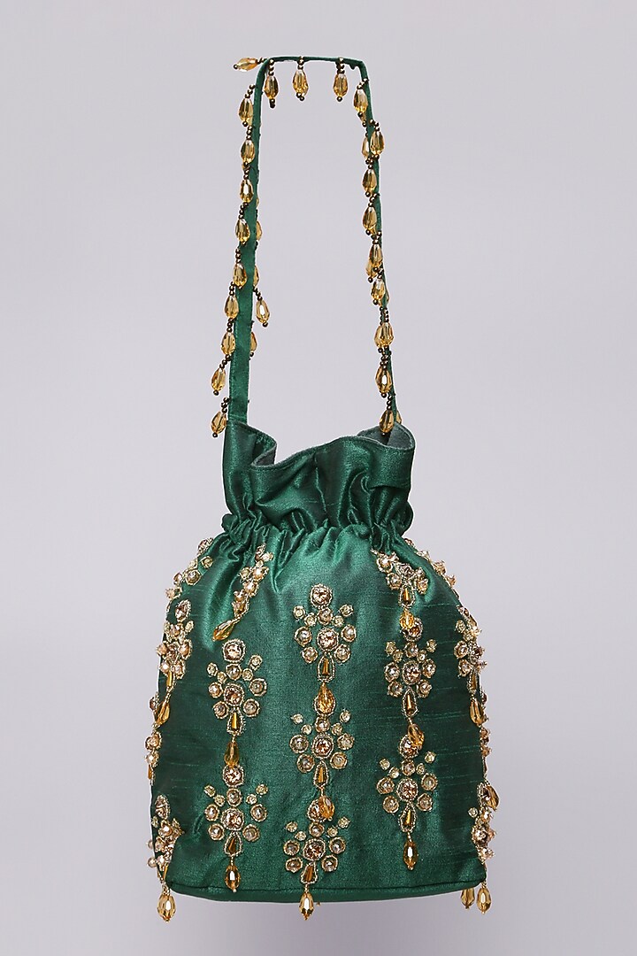 Green Embellished Potli by Ornatte at Pernia's Pop Up Shop