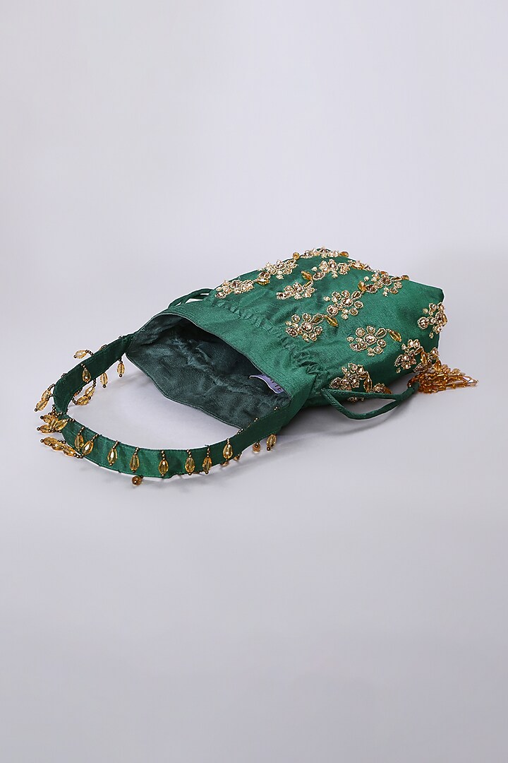 Green Embellished Potli by Ornatte at Pernia's Pop Up Shop