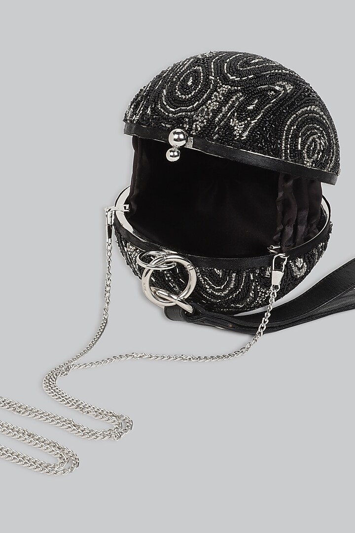 Black & White Embellished Clutch by Ornatte at Pernia's Pop Up Shop