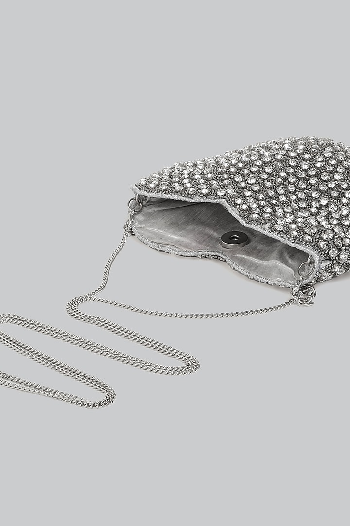 Silver Embellished Clutch by Ornatte at Pernia's Pop Up Shop