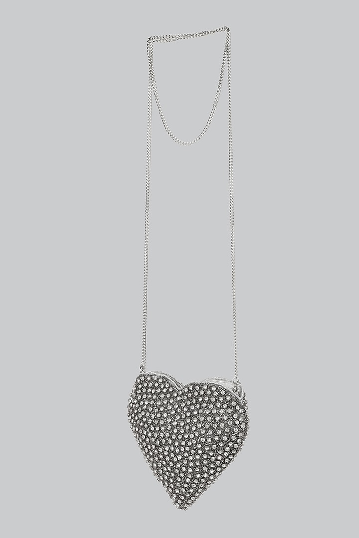 Silver Embellished Clutch by Ornatte at Pernia's Pop Up Shop