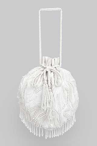 Ivory Embellished Potli by Ornatte